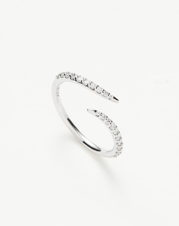missoma Fine Open Claw Ring | 14ct White Gold/Diamond