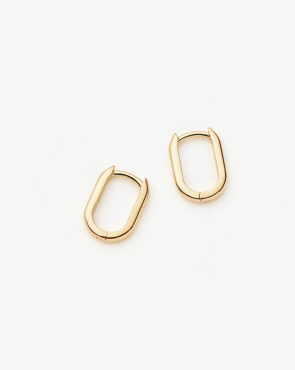 Missoma Fine Ovate Mini Hoop Earrings | 14ct Solid Gold