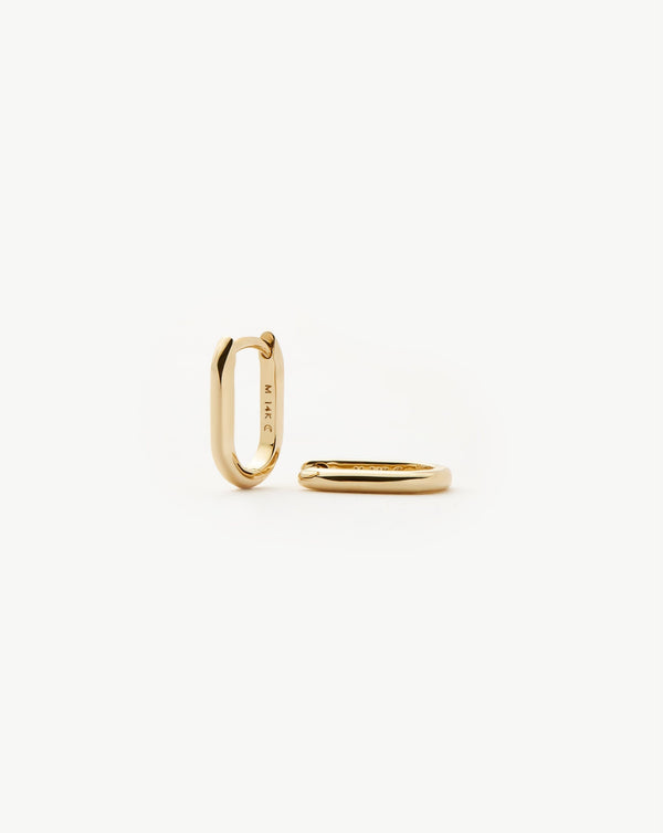missoma Fine Ovate Mini Hoop Earrings | 14ct Solid Gold