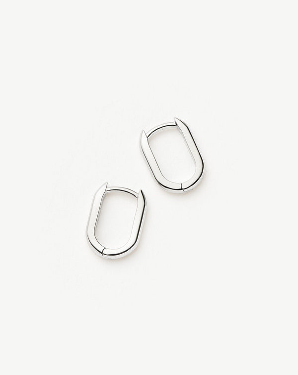 Missoma Fine Ovate Mini Hoop Earrings | 14ct Solid White Gold