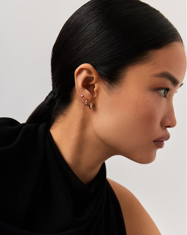 Missoma Fine Pearl Stud Earrings | 14ct Solid Gold/Pearl