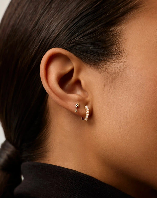 Missoma Fine Savi Single Stud Earring | 14ct Solid Gold/Diamond