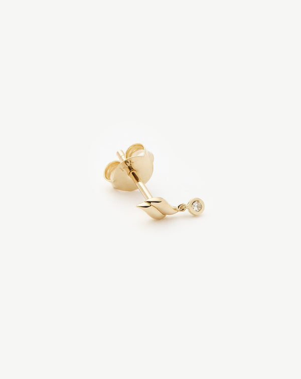 Missoma Fine Savi Single Stud Earring | 14ct Solid Gold/Diamond