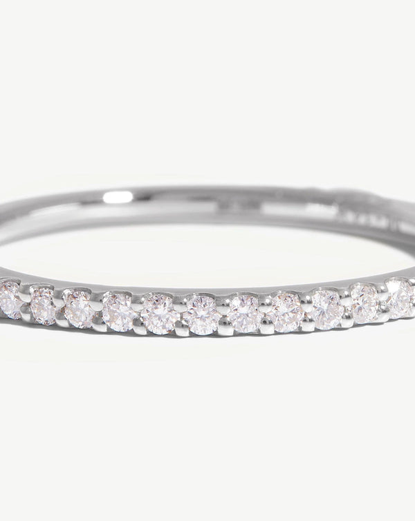 Missoma Fine Slim Eternity Ring | 14ct White Gold/Diamond