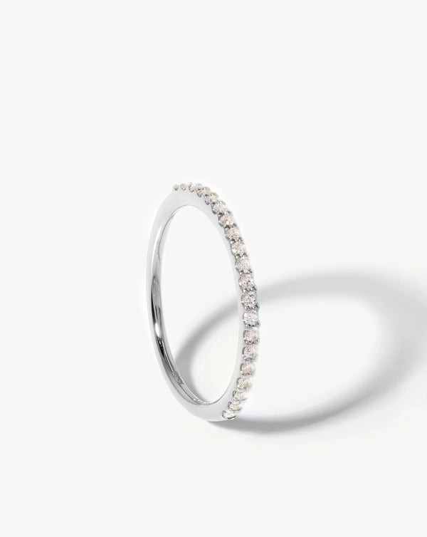 missoma Fine Slim Eternity Ring | 14ct White Gold/Diamond