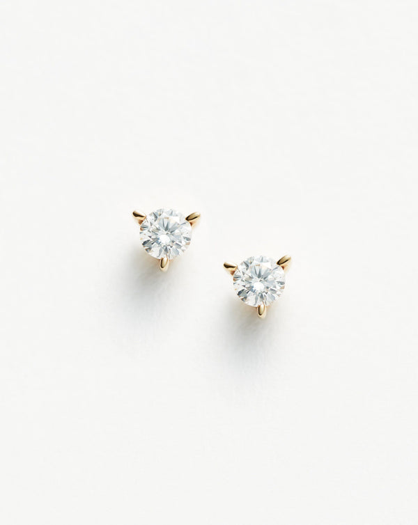 missoma Fine Small Solitaire Diamond Stud Earrings | 14ct Solid Gold