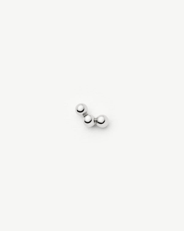 missoma Fine Trio Flat Back Stud Earring | 14ct White Gold