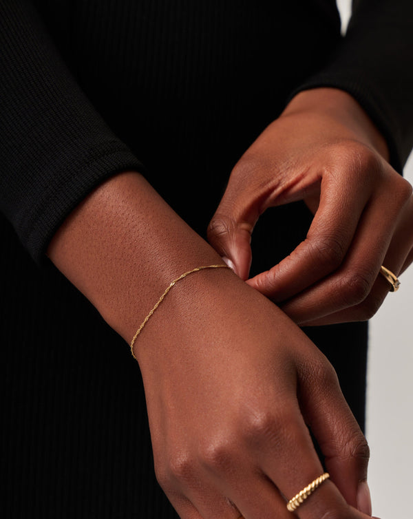 Missoma Fine Twisted Chain Bracelet | 14ct Solid Gold