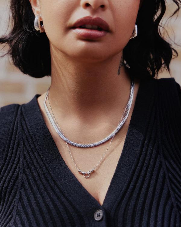 Missoma Flat Snake Chain Necklace | Sterling Silver UK