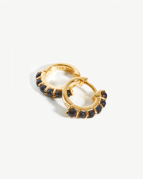 Missoma Gemstone Huggies | 18ct Gold Vermeil/Black Onyx