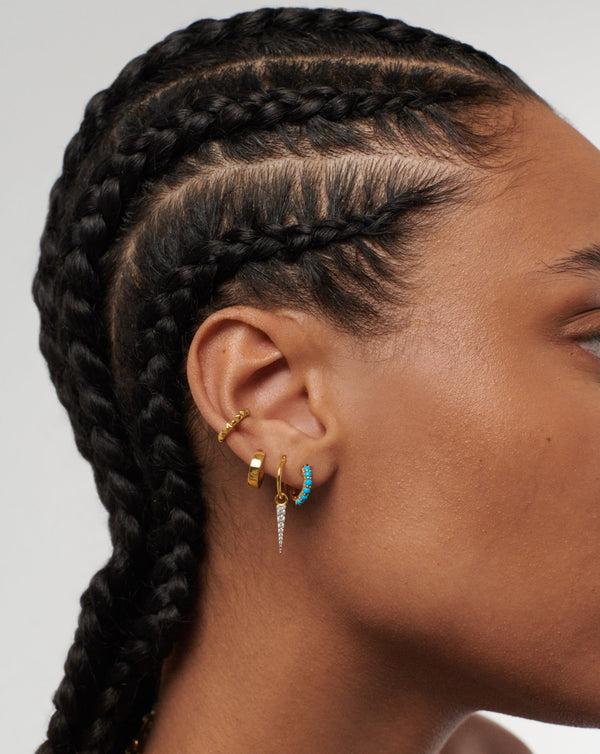 Missoma Gemstone Huggies | 18ct Gold Vermeil/Turquoise