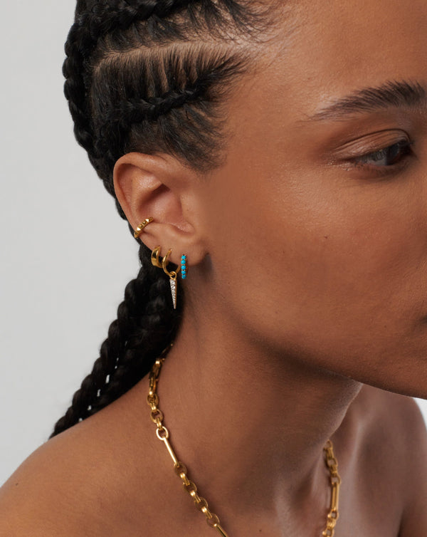 Missoma Gemstone Huggies | 18ct Gold Vermeil/Turquoise