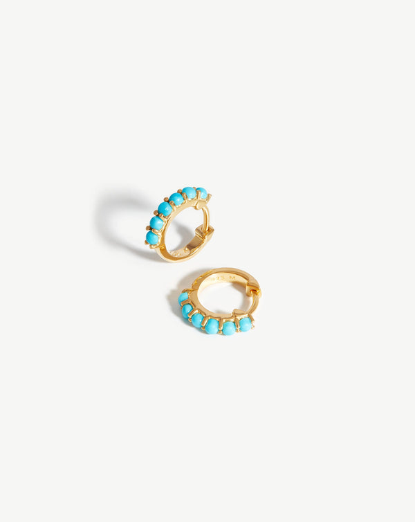 missoma Gemstone Huggies | 18ct Gold Vermeil/Turquoise