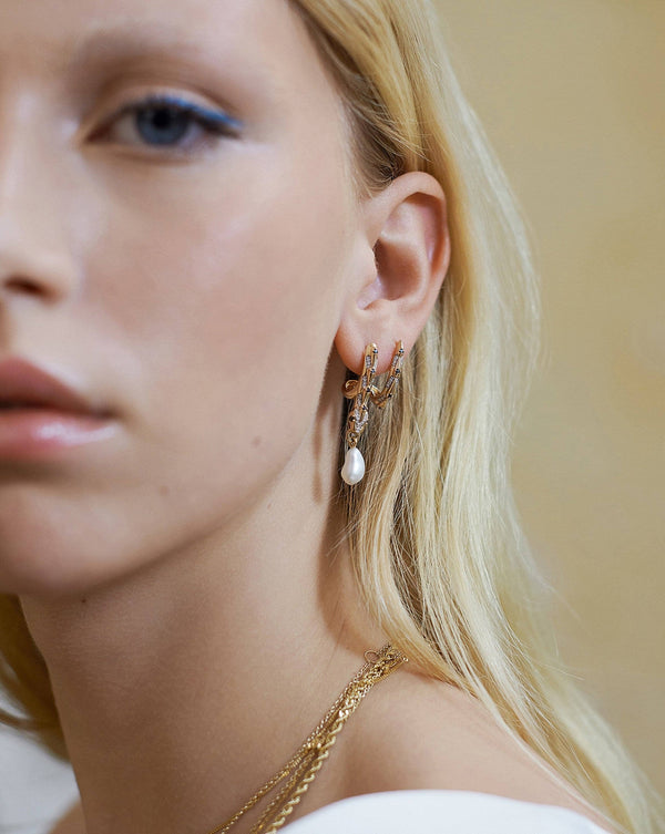 Missoma Harris Reed 14ct Solid Gold Coiled Serpent Earrings