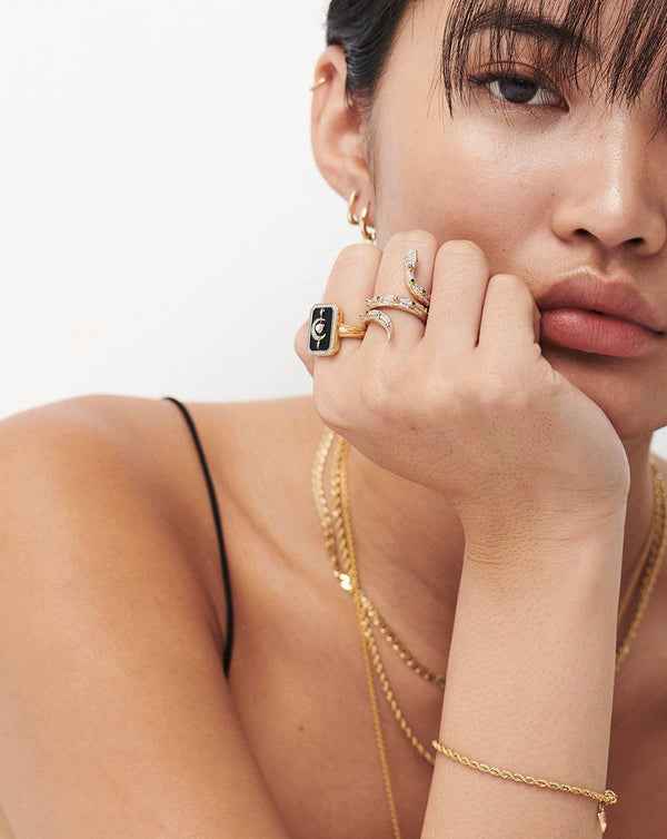 Missoma Harris Reed 14ct Solid Gold Coiled Serpent Ring UK