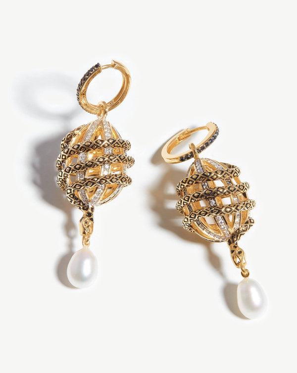missoma Harris Reed 14ct Solid Gold Uncaged Drop Earrings | Diamond