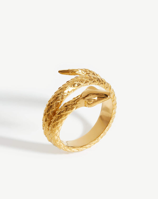 missoma Harris Reed Coiled Serpent Ring | 18ct Gold Plated