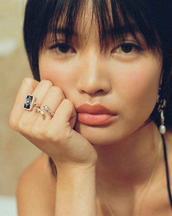 Missoma Harris Reed Fine Serpent Ring | 14ct Solid Gold/Diamond