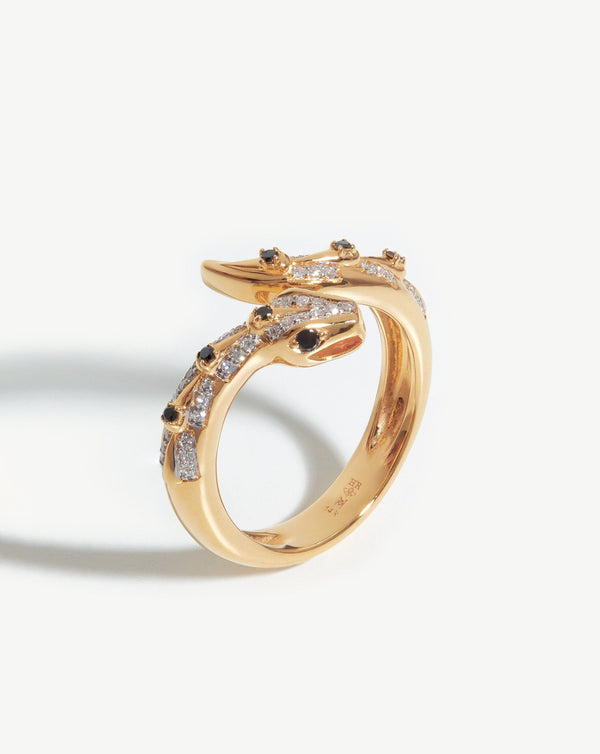 missoma Harris Reed Fine Serpent Ring | 14ct Solid Gold/Diamond