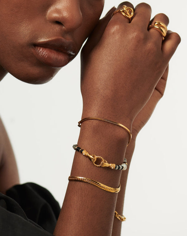 Missoma Harris Reed In Good Hands Beaded Gemstone Bracelet | Gold/Pearl