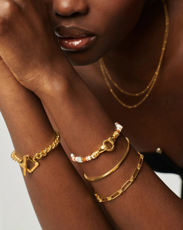 Missoma Harris Reed In Good Hands Beaded Gemstone Bracelet | Gold