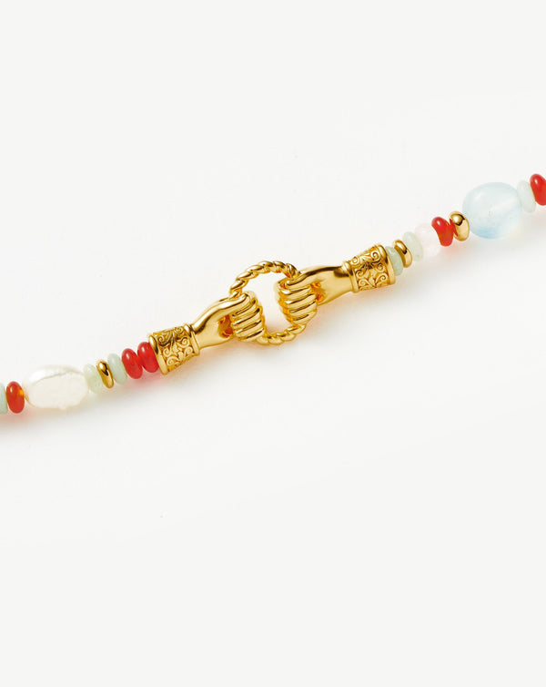 Missoma Harris Reed In Good Hands Beaded Gemstone Bracelet | Gold