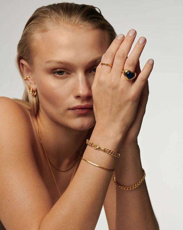 Missoma Harris Reed In Good Hands Charm Bracelet | 18ct Gold Plated/Black Onyx & Pearl