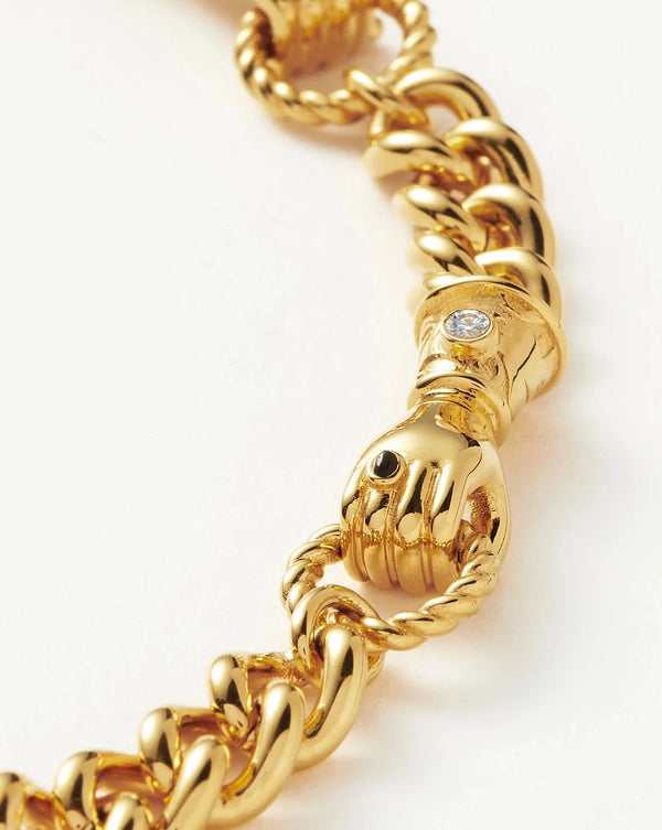 Missoma Harris Reed In Good Hands Charm Bracelet | 18ct Gold Plated/Black Onyx & Pearl