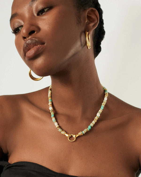 Missoma Harris Reed In Good Hands Chunky Beaded Gemstone Necklace | Amazonite