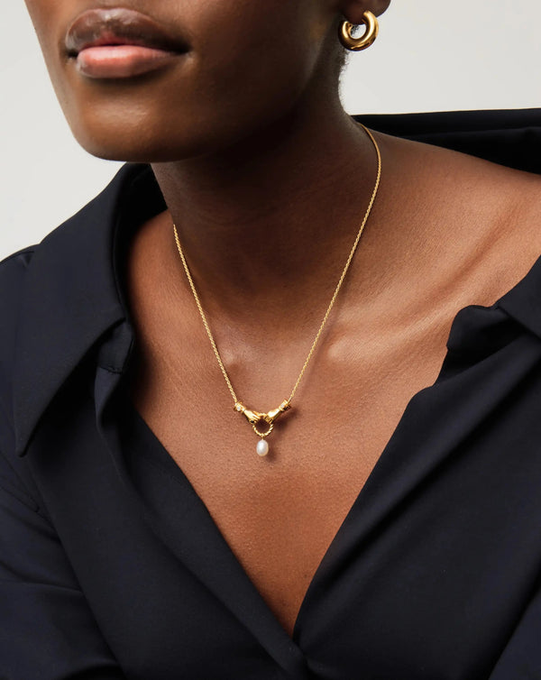Missoma Harris Reed In Good Hands Drop Pendant Necklace | Gold