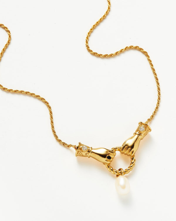 Missoma Harris Reed In Good Hands Drop Pendant Necklace | Gold