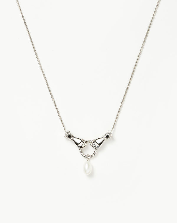 Missoma Harris Reed In Good Hands Drop Pendant Necklace | Silver