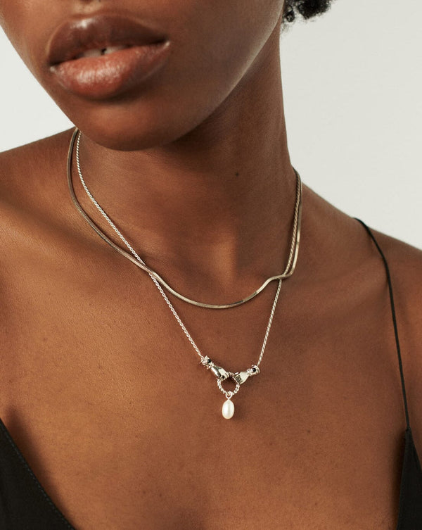 Missoma Harris Reed In Good Hands Drop Pendant Necklace | Silver