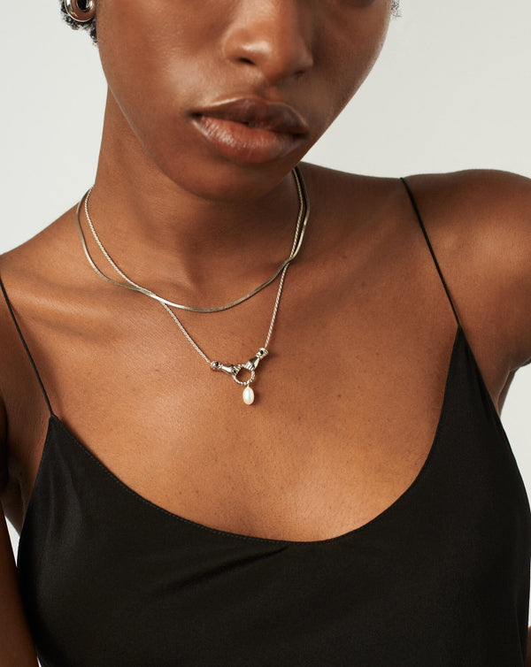 Missoma Harris Reed In Good Hands Drop Pendant Necklace | Silver