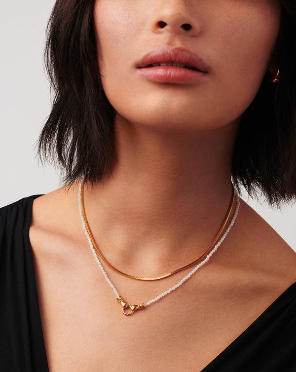 Missoma Harris Reed In Good Hands Mini Beaded Gemstone Necklace | Gold