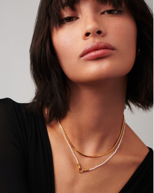 Missoma Harris Reed In Good Hands Mini Beaded Gemstone Necklace | Gold