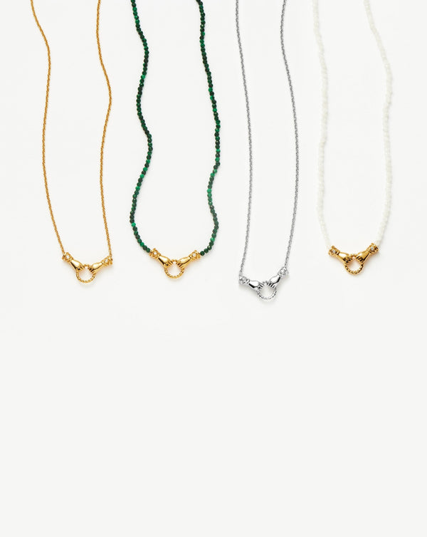 Missoma Harris Reed In Good Hands Mini Pendant Slider Necklace | Silver