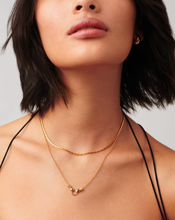 Missoma Harris Reed In Good Hands Mini Pendant Slider Necklace | Gold