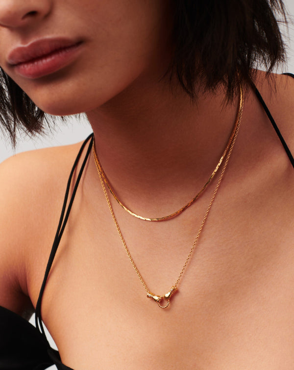 Missoma Harris Reed In Good Hands Mini Pendant Slider Necklace | Gold