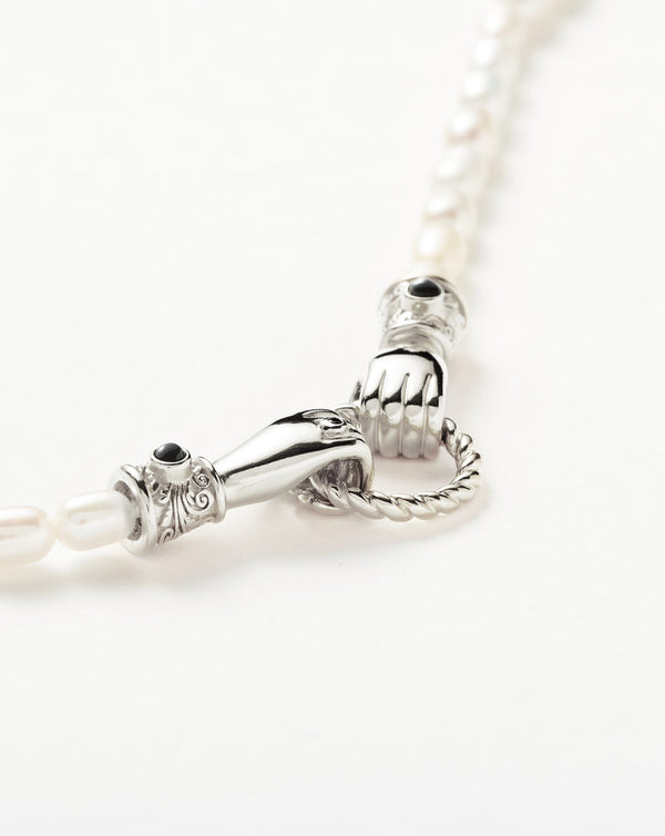 Missoma Harris Reed In Good Hands Pearl Bracelet | Silver Plated