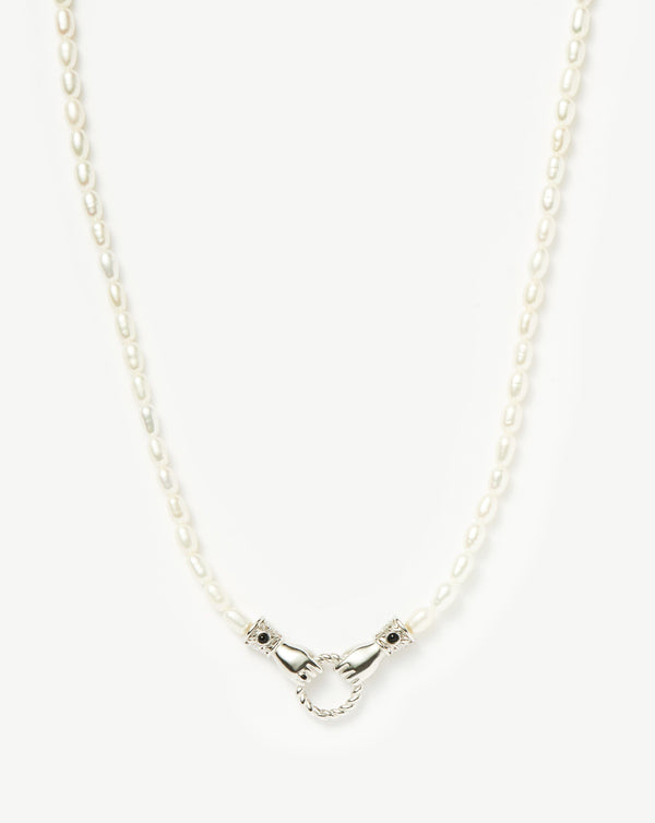 missoma Harris Reed In Good Hands Pearl Necklace | Silver