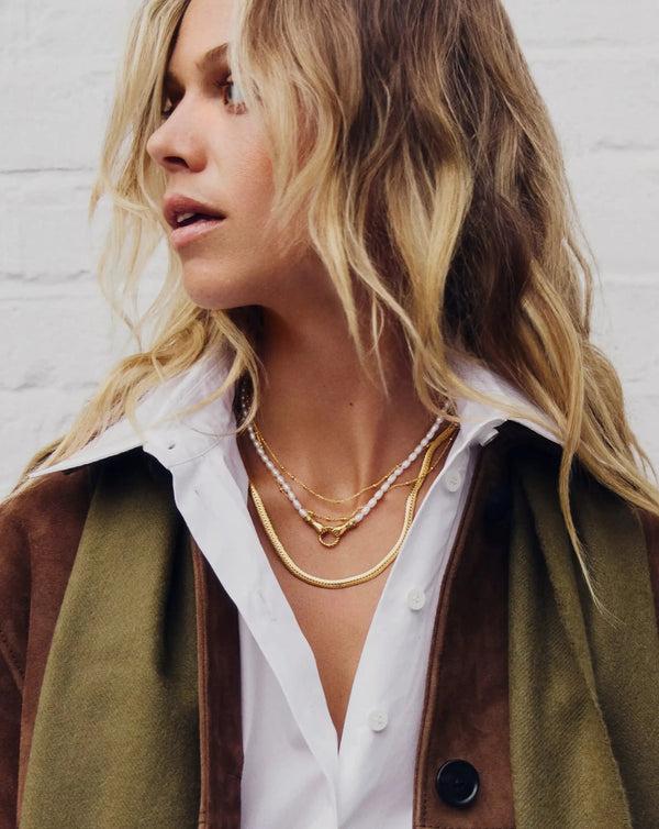 Missoma Harris Reed In Good Hands Pearl Pendant Necklace | Gold