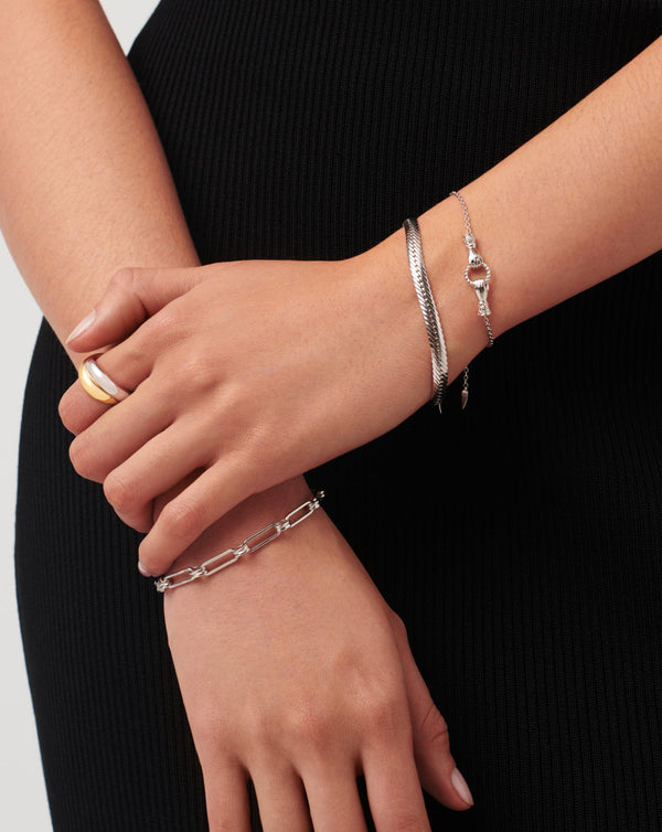 Missoma Harris Reed In Good Hands Slider Bracelet | Silver Plated/Cubic Zirconia