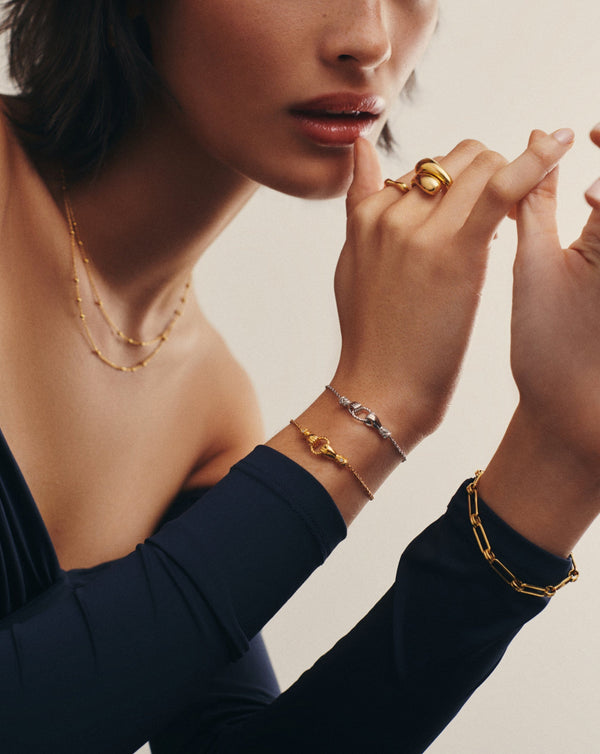 Missoma Harris Reed In Good Hands Slider Bracelet | Silver Plated/Cubic Zirconia