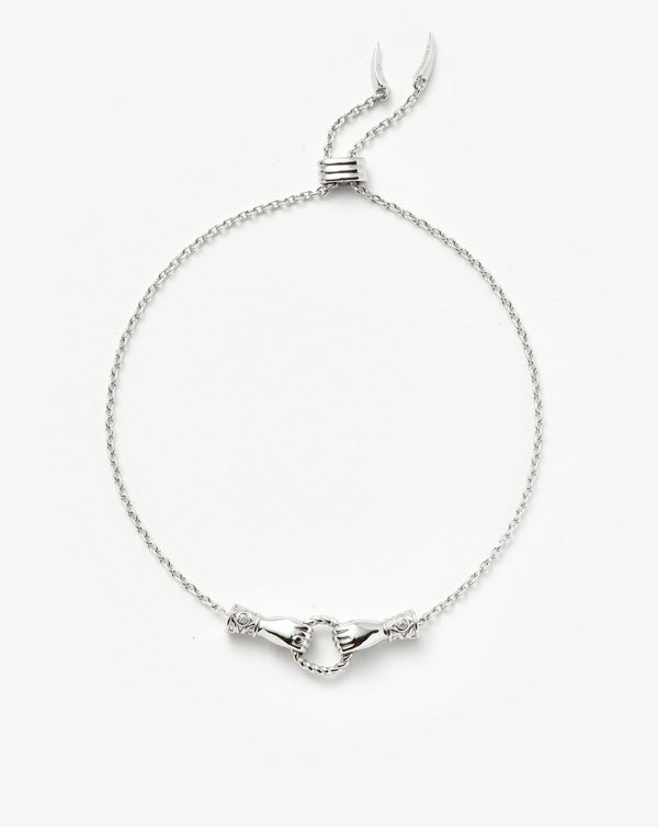 missoma Harris Reed In Good Hands Slider Bracelet | Silver Plated/Cubic Zirconia