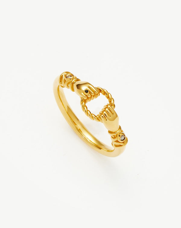 Missoma Harris Reed In Good Hands Stacking Ring | Gold/Cubic Zirconia