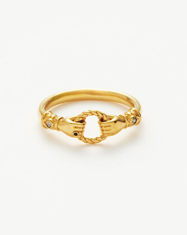 missoma Harris Reed In Good Hands Stacking Ring | Gold/Cubic Zirconia