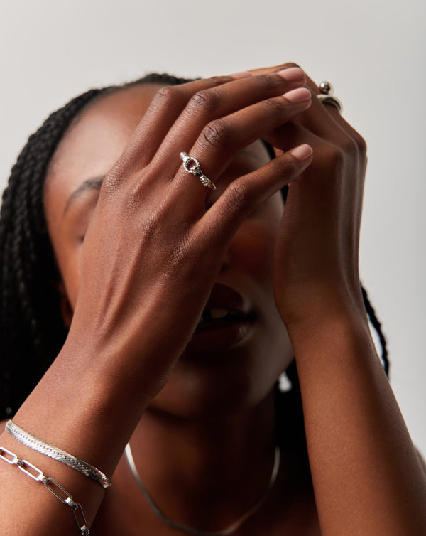 Missoma Harris Reed In Good Hands Stacking Ring | Sterling Silver