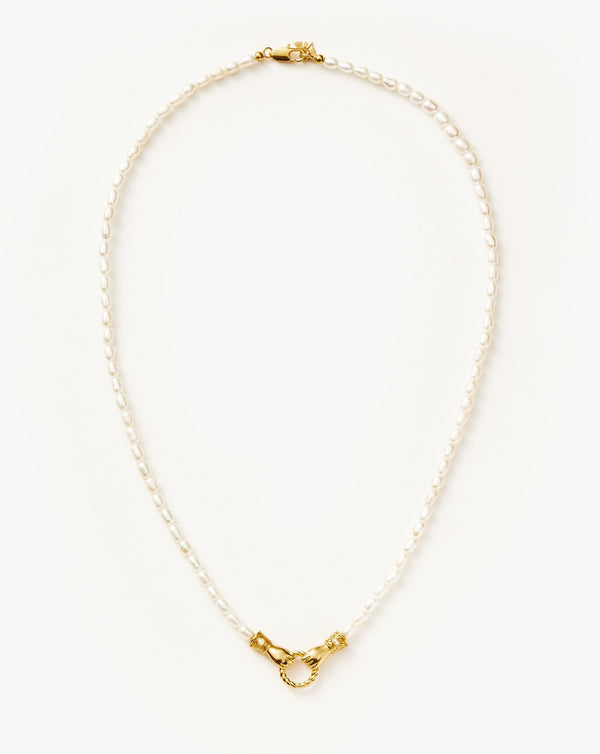missoma Harris Reed Medium In Good Hands Pearl Pendant Necklace