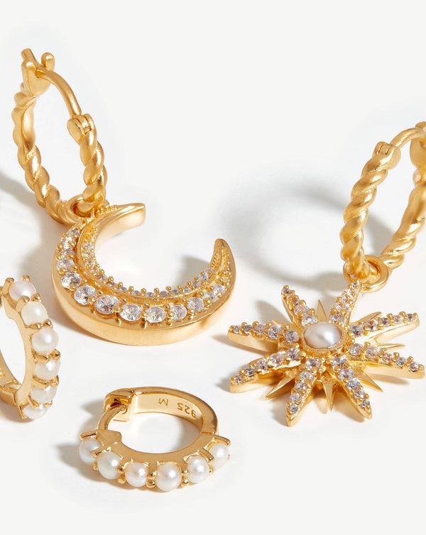 Missoma Harris Reed Moonlight Pearl Earring Set | Gold/Pearl